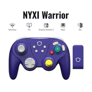 NYXI Warrior Purple Bluetooth Controller for Switch/Switch2/Phone/PC/Wii – 10H Battery, HD Rumble & Back Paddles, Perfect Gift for Gamers Console Adjustable Joystick Mechanical Micro Rechargeable Turbo Wired