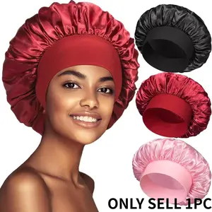 1pc Luxurious Adjustable Satin Sleeping Bonnet with Broadband High Elasticity Band, Unisex Night Hair Care Protection Cap (Suitable for Men & Women’s Hair Care Needs), Comfortable Home Use Night Sleep Headcap, Hair Care Wrap, Hair Bonnets