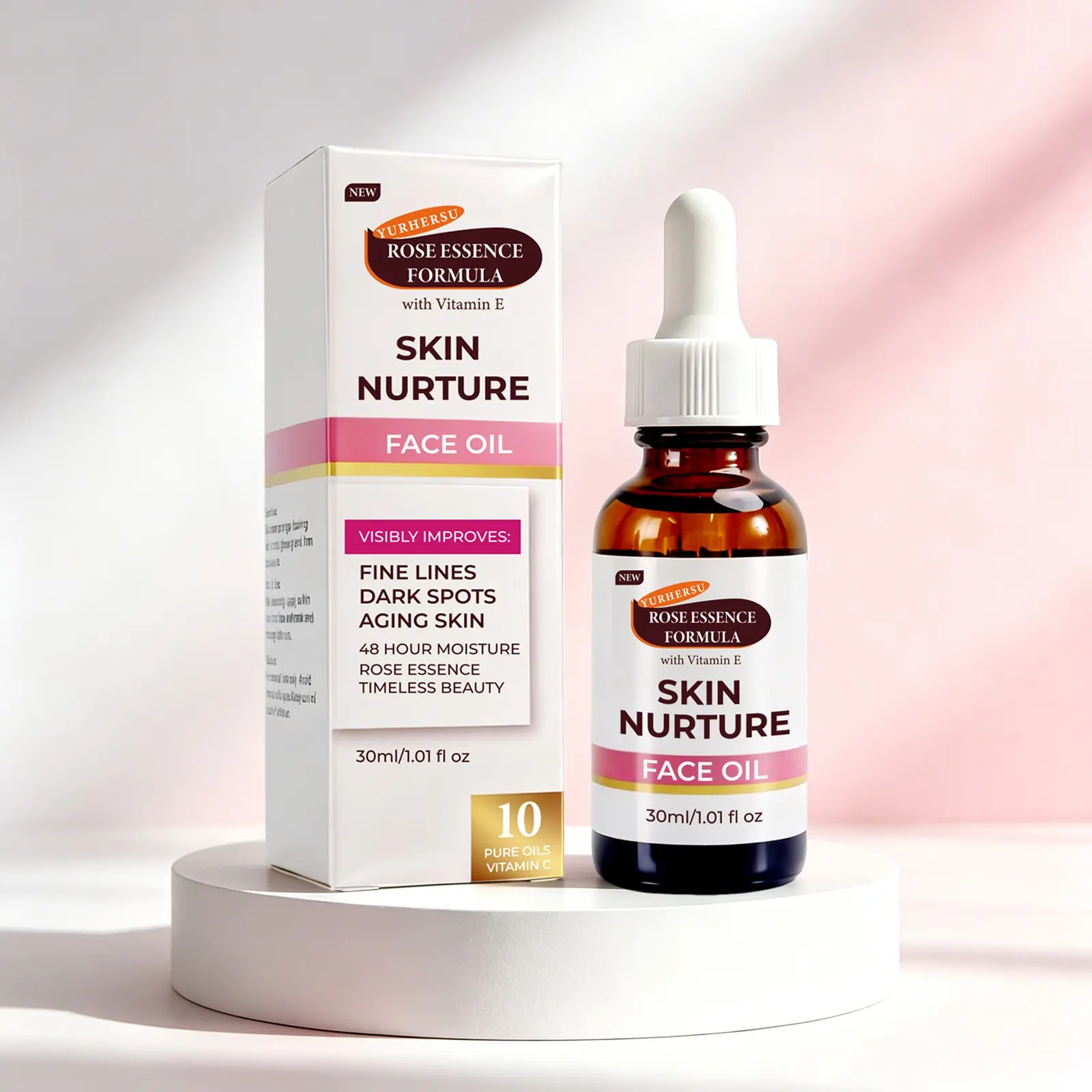 Moisturizing Skin Therapy Oil for Face with Vitamin E, C & Pure Facial Oils Blend, Daily Nourishing Moisture, Nutritive Rosehip Oil for Hydrated Skin Care