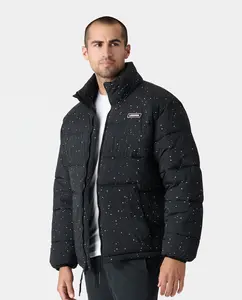 Alpine Puffer Jacket Black White  Splatter, XXL