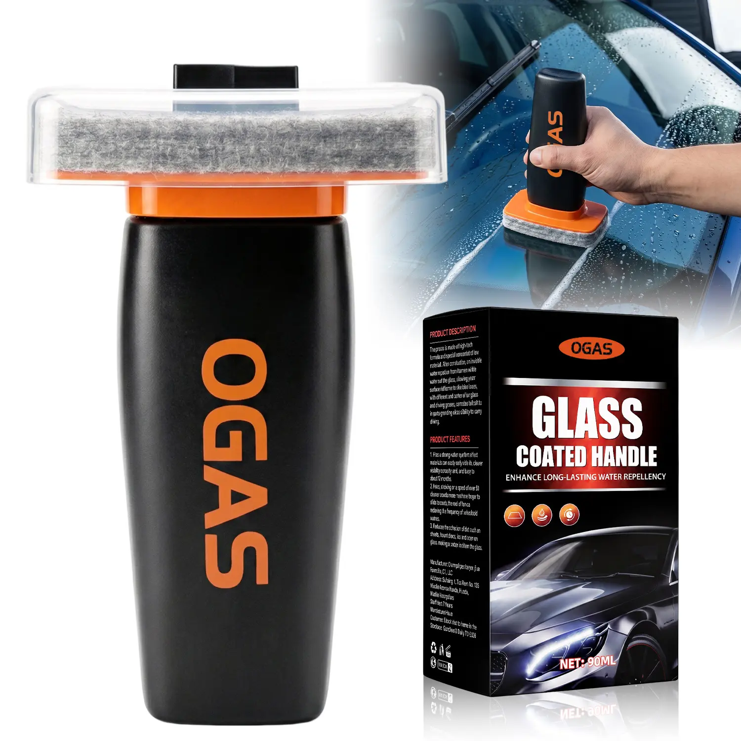Ceramic Glass Coating - Adds Hydrophobic Protection, Car Window Cleaner for Glass, and Mirrors, Trucks, SUVs, and Home Use,  Long-Lasting and Durable Ceramic Coating, Quick and Easy Application