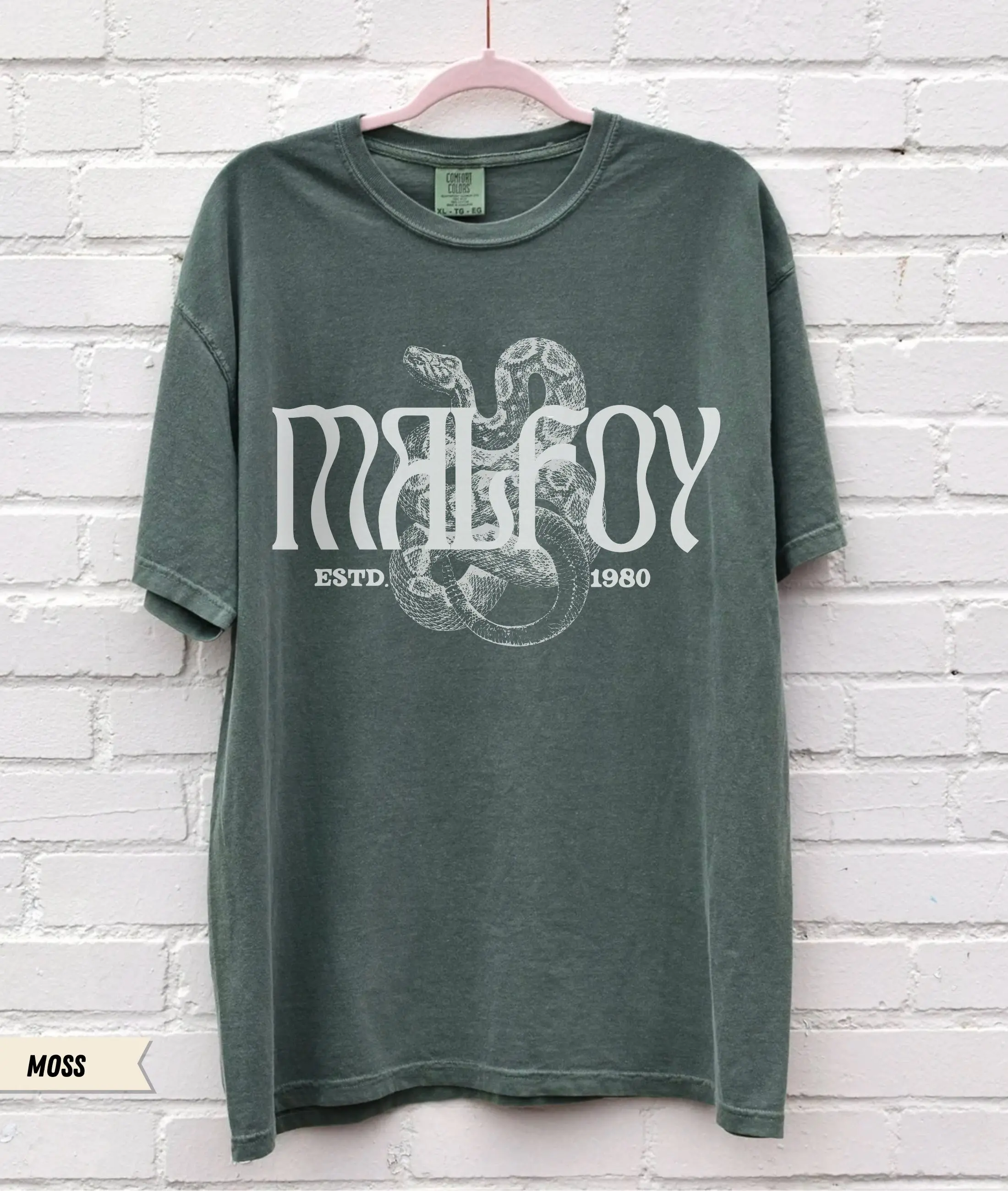 Malfoy Shirt Comfort Colors Serpent T-shirt - Green House Booktok Dracotok Universal Vacation HP Bookish Merch Cotton Fabric