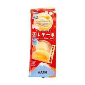 ICHIOKA SEIKA Japanese Steamed Cake Custard Flavor 160g - Soft & Fluffy Traditional Snack