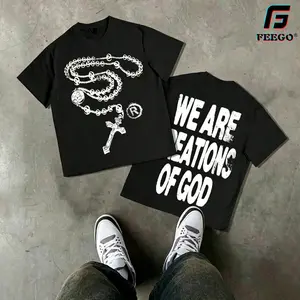 Y2K High - Street Religious - Themed Tee With 'We Are Creations Of God' Slogan (220g Cotton T-Shirt) Printed T-Shirts, Cotton T Shirt Unisex T-Shirts white tee graphic tee