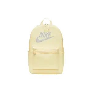 Nike Heritage Large Capacity Zippered Fabric Backpack For Men And Women In Light Laser Orange And Silver