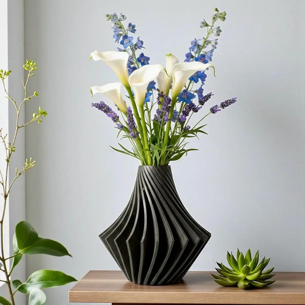 Spiral Vase | Twisted Geometric Sculptural Centerpiece