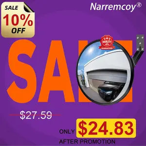 12 inch Acrylic Convex Mirror, Adjustable Wide Angle View Indoor Security Mirror, Corner Security Blind Spot for Warehouse, Office, Parking Garage and Traffic Safety