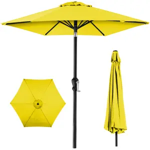 Best Choice Products 10ft Outdoor Steel Market Patio Umbrella w/ Crank, Tilt Push Button, 6 Ribs