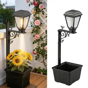 2-IN-1 Solar Light Planter Pot For Real Or Fake Flowers