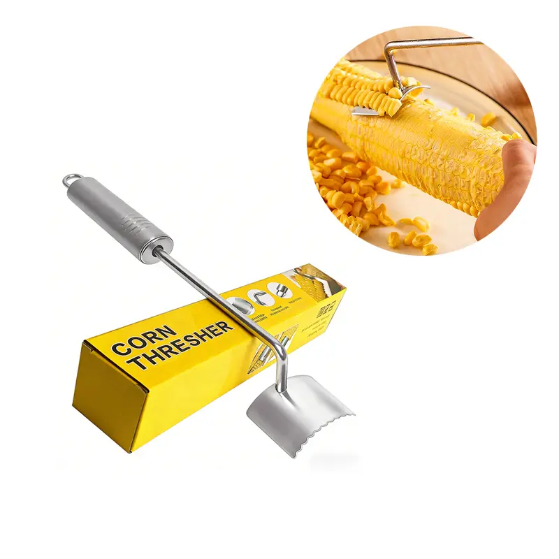 Stainless Steel Corn Peeler - Lightweight Kitchen Utensil with Sharp Serrated Blade, Rust-Proof, Easy-Clean Durable Scraper, Food Waste-Reducing Quick Stripper for Home Cooking Enthusiasts