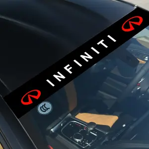Infiniti Car Windshield Decoration Sticker, Customizable Front Hood Logo Decal, Waterproof Sun Protection Accessory for Vehicle Styling
