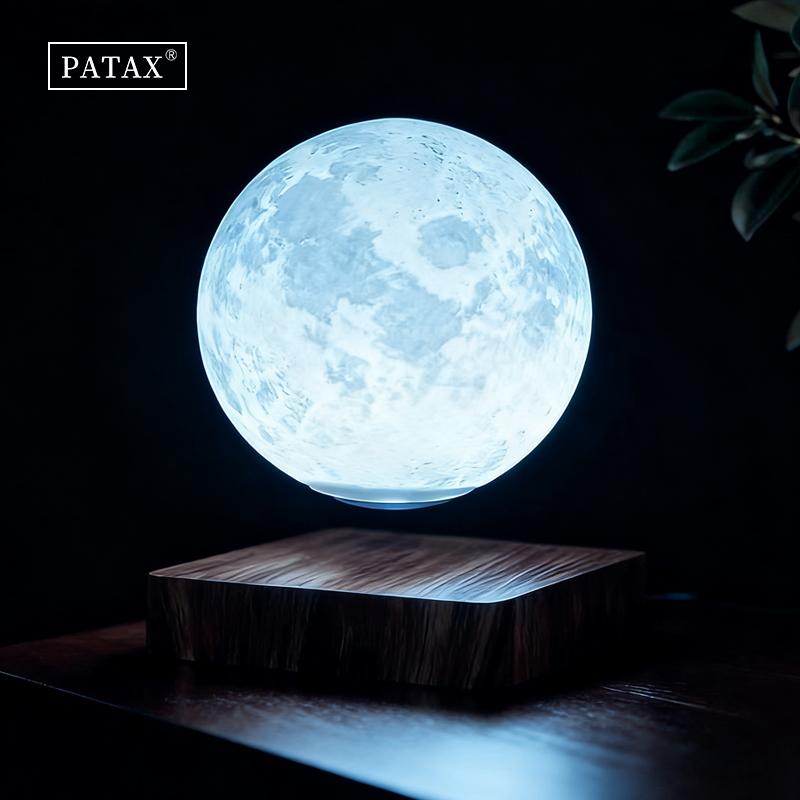 Levitating Moon Lamp -  Magnetic Floating Moon Lamp Spinning Luna Night Light with 3 Color Modes Printing Floating and Magnetic Levitation Spinning in Air Freely for Home Office Desk Decor, Bedroom Unique Lamps, Cool Tech Gadgets Gift for Women Kids