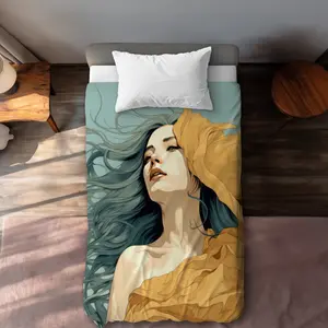MWW C1DCTXLWMF71NR Sensual Flow Beige Twin Size Extra Long Duvet Cover - Elegant Home Decor Accent