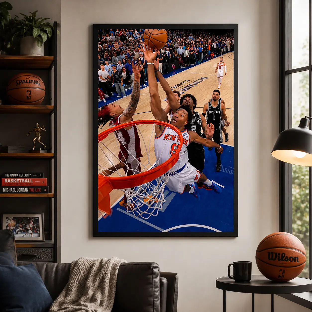 Jalen Brunson Wins the Championship, New York Knicks Poster Decor, NBA Final Championship Poster, Basketball Sport Graphic Print Canvas Poster Decor For Office Bedroom Living Room Dorm
