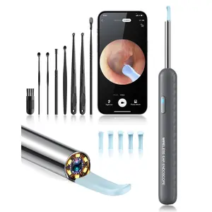 Ear Wax Removal Kit with 1296P Camera Ear Camera Earwax Remover Tool for iPhone iPad & Android Wireless Clean Gentle Pick Removal Wide Angle Portable Endoscope