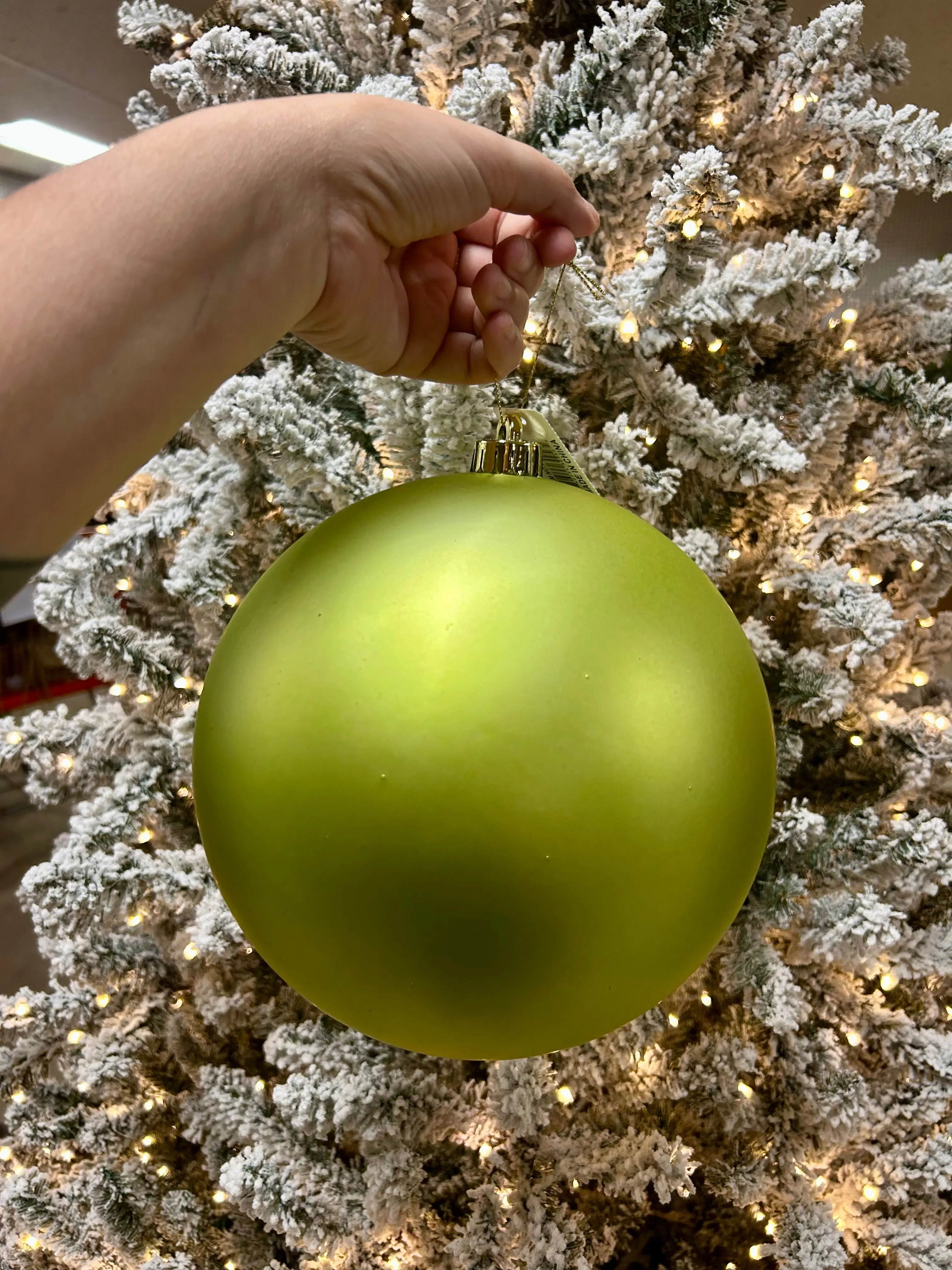 8 Inch Matte Lime Smooth Ornament Ball