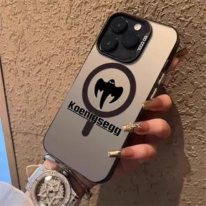Luxury Car K-koenigsegg Logo Phone Case for iPhone 17 16 15 14 13 12 11 Pro Max Air Magnetic MagSafe Matte Laser Metallic Phone Case | Aurora Gradient Finish with Smooth Matte Texture | Durable Scratch-Resistant Anti-Fingerprint Protective Cover