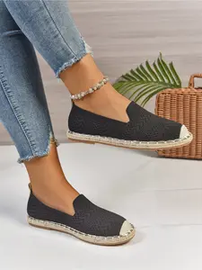 2026 New Espadrille Platform Shoes for Women, Breathable Knit Slip-On Casual Sneakers, Walking Shoes