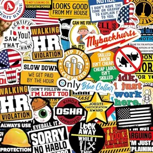 173 PCS Hard Hat Stickers for Adults - Funny (Dirty) for Water Bottle, Laptop, Helmet, Cars, Tool Box, Cars - Blue Collar Stickers for Men, Waterproof