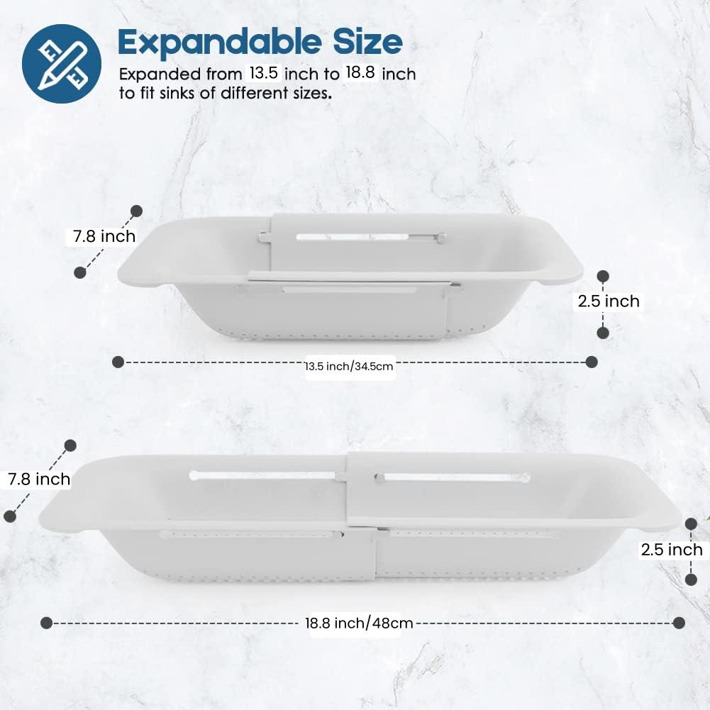 UFORU Collapsible Drain Basket, Kitchen Sink Strainer, Vegetable Wash Basket, Storage Rack, Fruit and Vegetable Drain Basket Draining Utensils