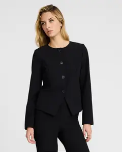 Express Studio Stretch Twill Crew Neck Cutaway Blazer