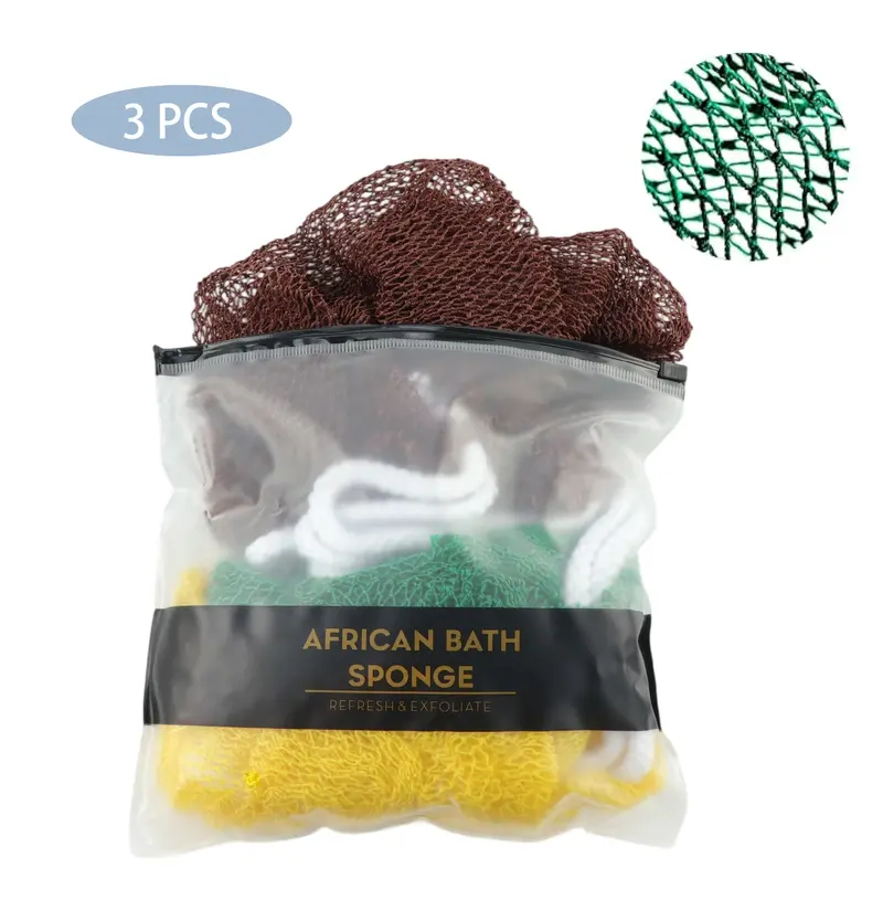 3-PCS-African Exfoliating Net Sponge, Ethically Sourced from Nigeria Bath Sponge Smooth Skin Bath Sponge Shower