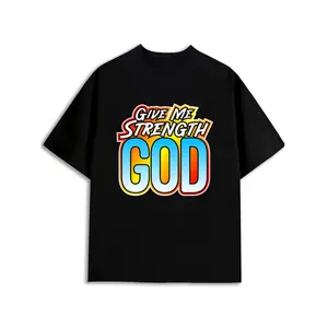 Give Me Strength God Tee Men Christianity t shirts black 180G 100% Cotton t shirts For summer Fall fun and playful, cool T-shirt, funny T-shirt expressing faith christianity Comfortable outdoor activity clothing