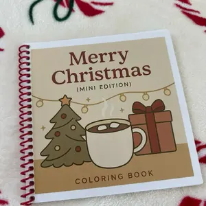 Merry Christmas Mini Coloring Book - Spiral Bound with Festive Tree, Mug & Gift Design for Holiday Fun