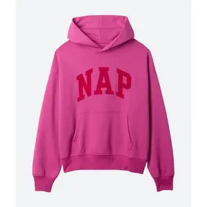 NAP Letter Hoodie for Men and Women – Funny Pink Varsity Pullover, Bold Typography College Style Sweatshirt, Comfy Unisex Top for Daily Wear