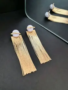 Fashionable irregular tassel earrings, casual plain earrings for women & girls detachable stackable design, party jewelry, Christmas gifts
