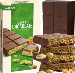 Chobella Dubai Chocolate Bar Pistachio 3.35oz (95g), Premium Mini Dubai Chocolate Bar with Pistachio Cream and Kataifi, Viral Candy with Shredded Phyllo Dough, Knafeh