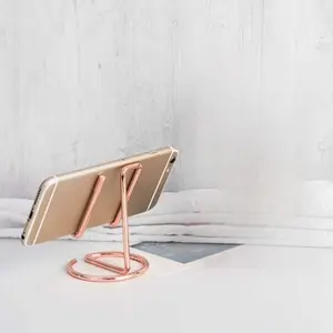 Cell Phone Iron Stand Holder, Metal Mobile Phone Holder Simple Desktop Reading Display Stand Business Card Holder