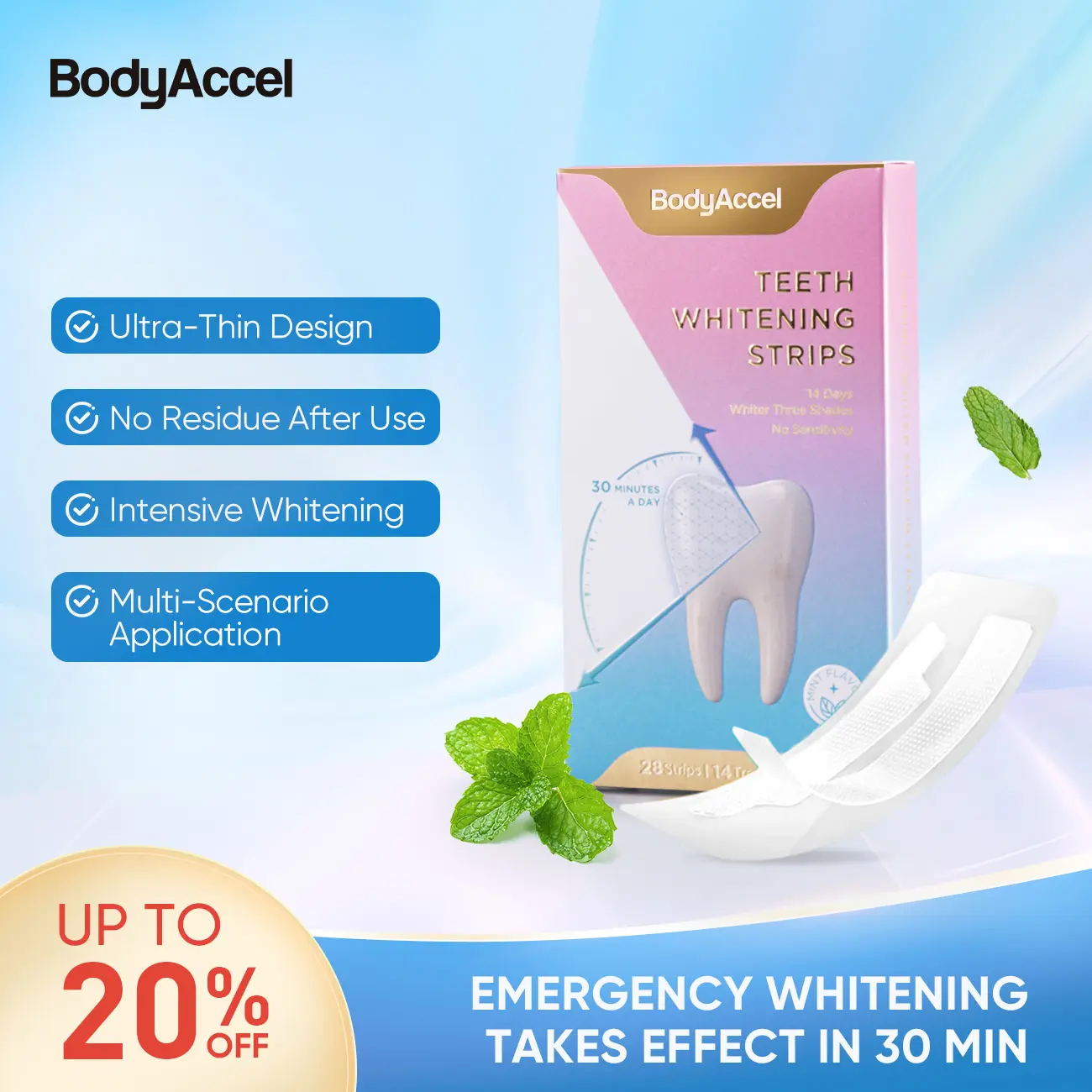【New】BodyAccel【Deep Whitening】Teeth Whitening Strips