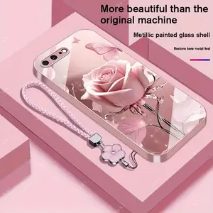 Suitable for [iPhone 7 Plus] high-end phone case，a beautiful four-leaf clover lanyard is included,exquisite and high-end design,a variety of colors are available for you to choose from YM99