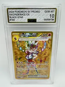 Graded AGS 10 Cinderace EX PROMO 2024 Black Star 163 Holographic Pokemon Card