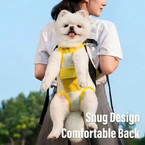 Hands Free Dog Carrier Backpack - No Chafing Wide Seat Pet Bag, Tail Hole, Small Medium Dogs Travel Hiking