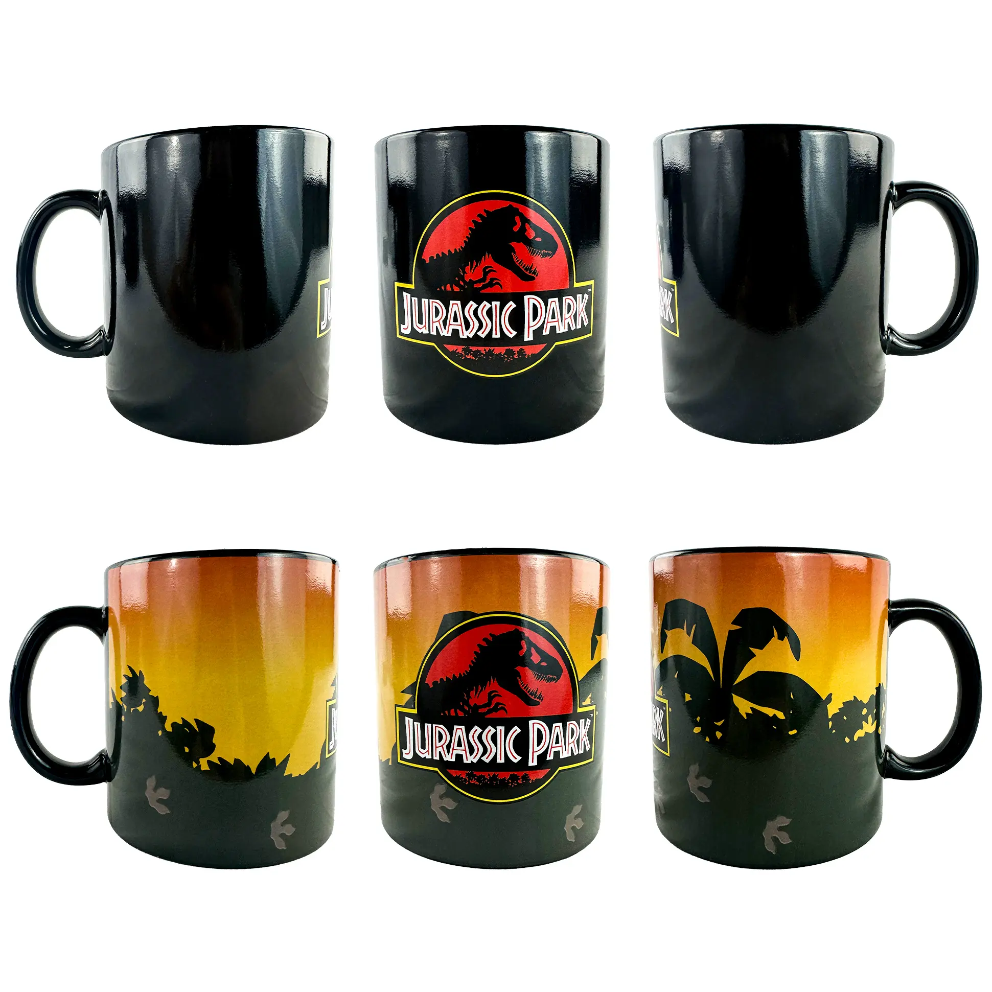 Jurassic Park Mug Logo Design Reactive Color Changing 15 oz Ceramic Coffee Cup