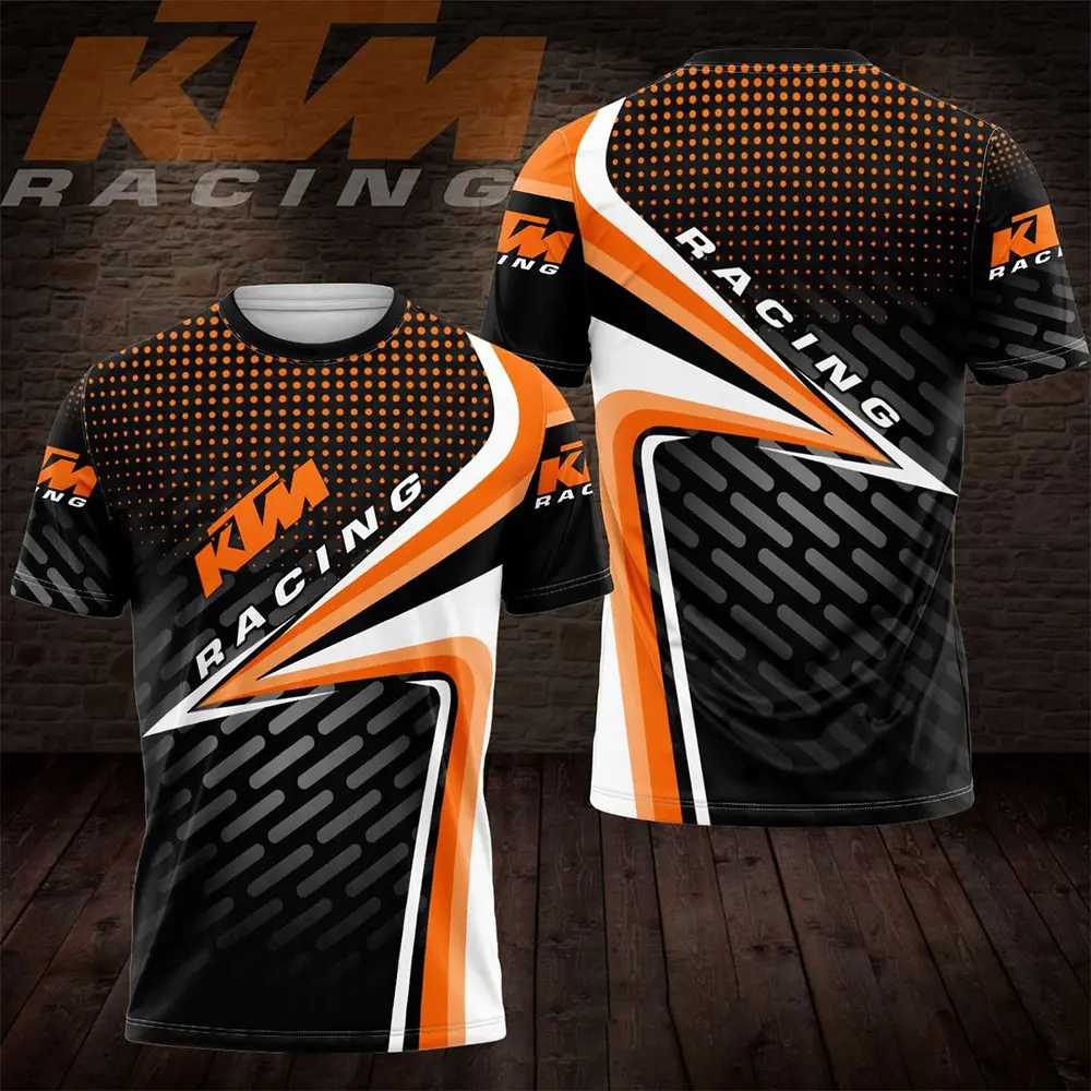 KTM Motorsport Racing 3D Jersey Shirt for Men Women, Performance Athletic Tee, Breathable Sports Jersey, Speed Racing Graphic Shirt, Lightweight Crew Neck Casual Racing Fan Apparel