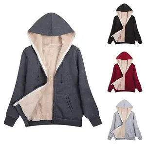 Women's Fleece Lined Zip-Up Hooded Jacket Comfortable and Warm Sweatshirt Coat (No Pilling, No Fading, Long-Lasting Wear) fabric Rhinestone Hoodie Sweatshirt teddy button Camo Hoodie jack
