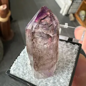 Hematite Included Phantom Amethyst Perky Box Specimen from Zimbabwe