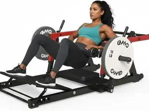 Hip Thrust Machine, 800LBS Plate-Loaded Glute Bridge Machine with Weight Holder, Heavy Duty Butt Exercise Equipment for Glute Muscles Building and Butt Shaping, Adjustable Footboard