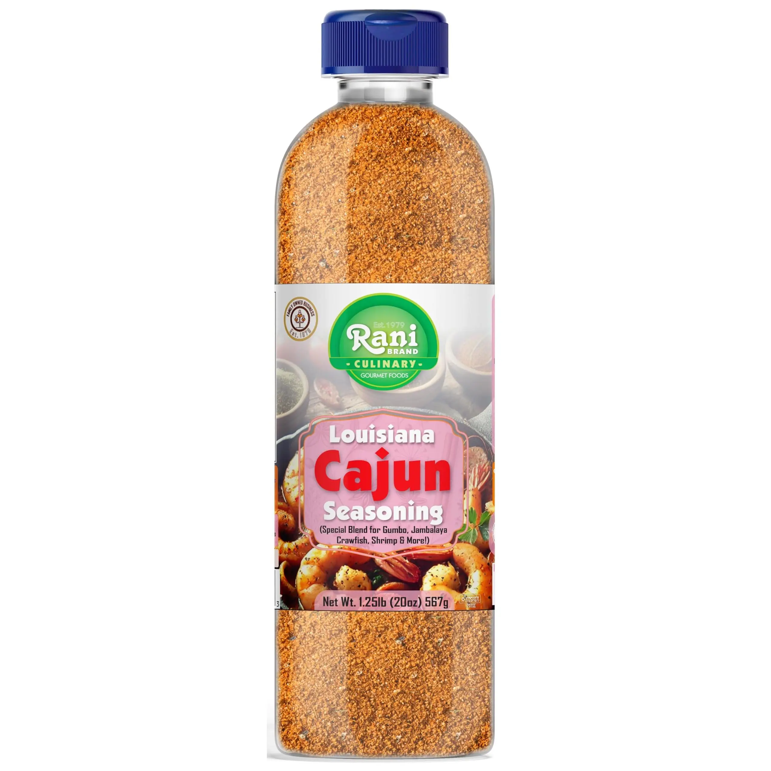 Rani Louisiana Cajun Seasoning (Special Blend for Gumbo, Jambalaya Crawfish, Shrimp) 20oz (1.25lbs) 567g PET Jar ~ All Natural | Gluten Friendly | NON-GMO | Kosher | Vegan | Product of USA