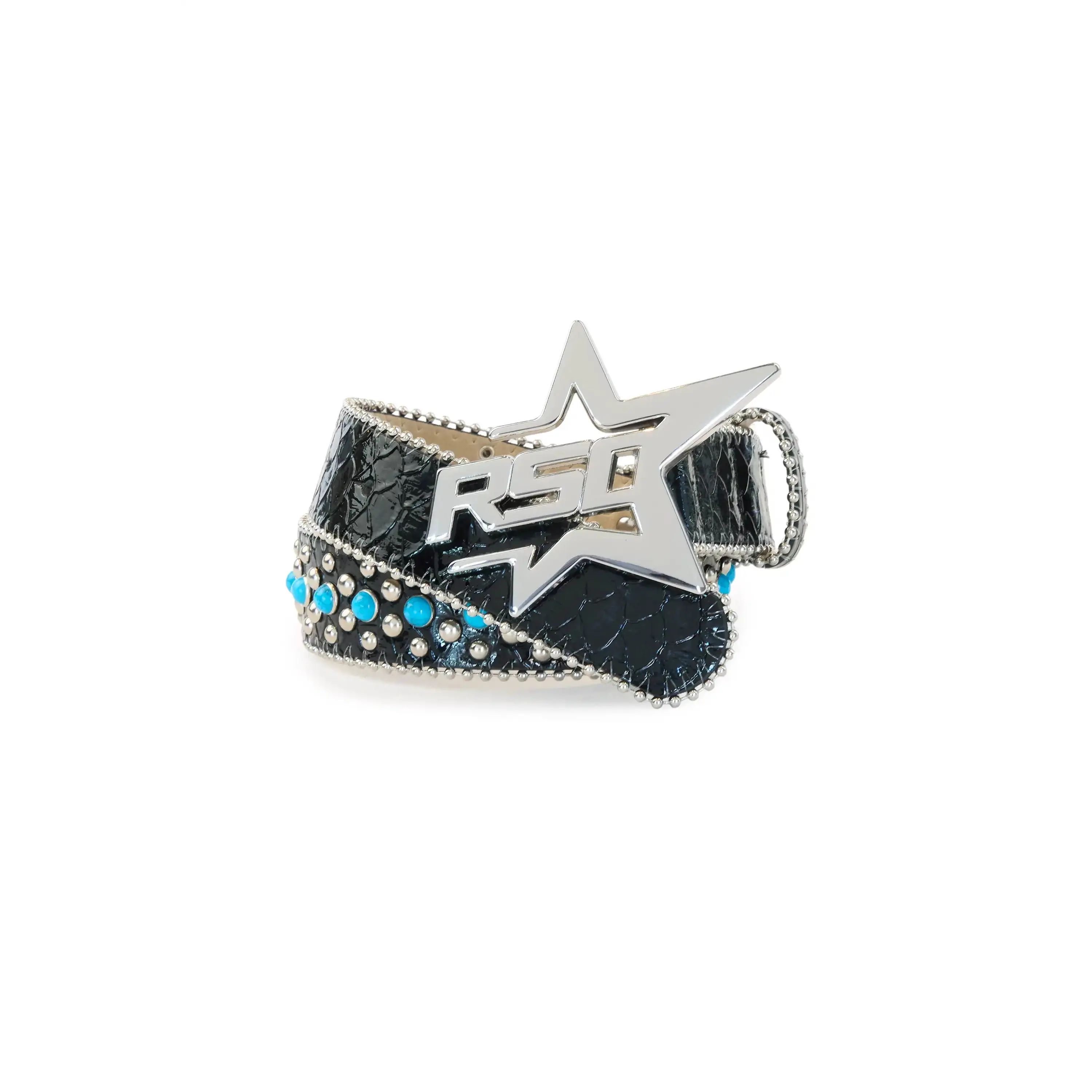 Boys Oakland Black/Aqua Rockstar Logo Belt