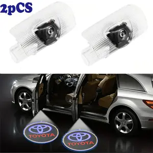 2pcs LED Car Door Logo Welcome Lights High Definition Ghost Image Projection Lamp for Toyota Corolla C-Hr Rav4 Avensis T25 Auris