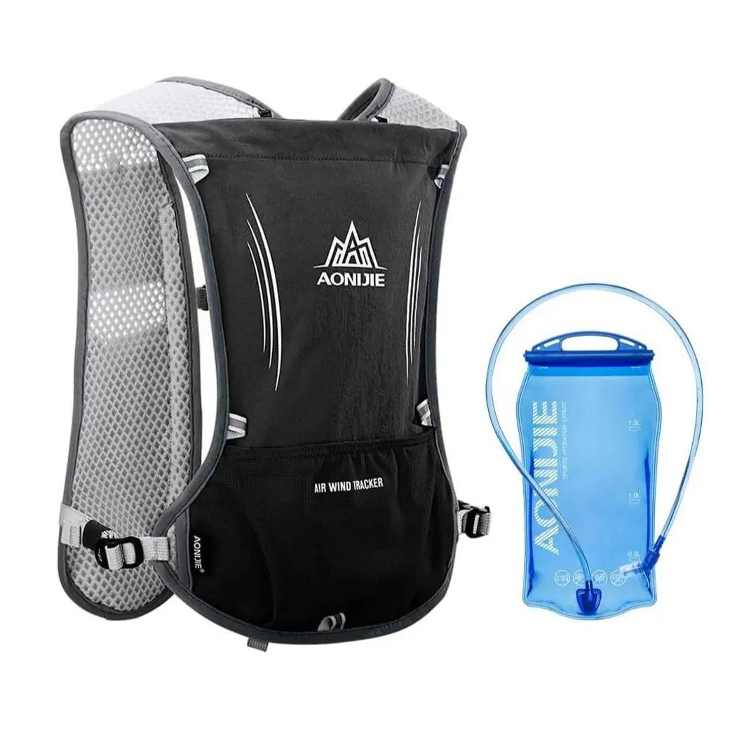 AONIJIE 5L Hydration Running Vest Backpack,Lightweight Sporty Vest Bag with Water Bladder,sport Accessories for Hiking Running Cycling Fishing Bicycle Marathon Bike Bag,outdoor Sports Gear