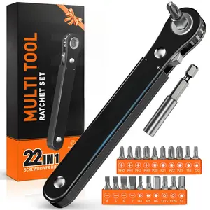 Gifts for Men 22 in 1 Multifunction Screwdriver, Stocking Stuffers for Men, 90 Degree Right Ratchet Screwdriver Set, Ratcheting Pocket Screwdriver Gifts for Men, Household Repair Tool Kit for Furniture, Christmas & Birthday Gifts for Men Dad