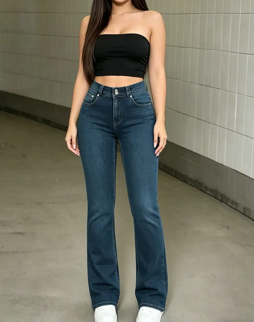 Women's Butt Lifting High Waisted Bootcut Jeans - Stretchy, Comfortable Flare Jeans in Junior Size Vintage Style