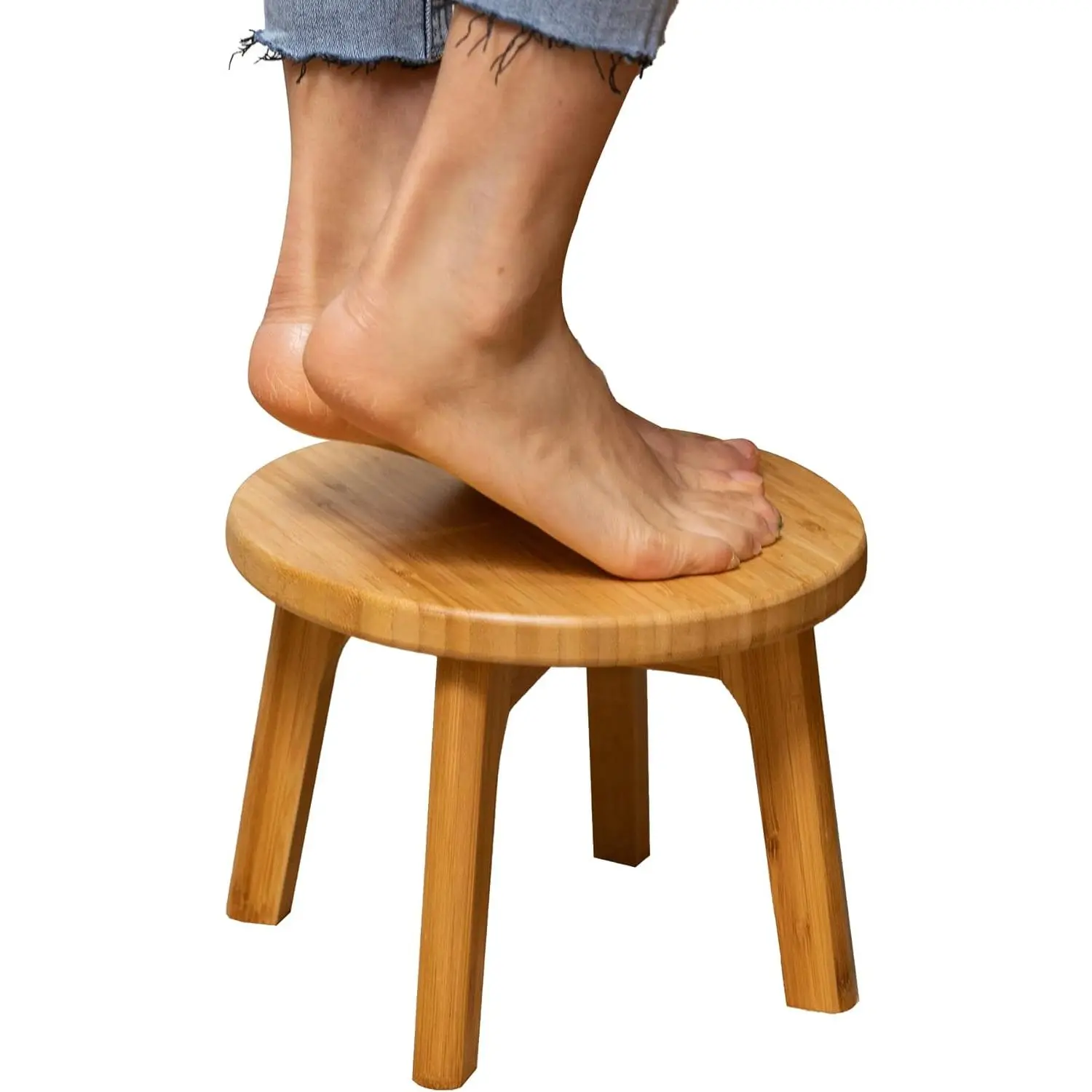 Step Stool, 7.3 inches - Sturdy Foot Stool for Adults and , Portable Wooden Stool for Kitchen, Bathroom, Bedroom, or  Room - 300 lbs Capacity