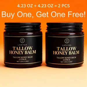 [Buy one get one free] Beef Tallow Cream for Face & Body - Grass-Fed Beef Tallow, Natural Honey & Beeswax Moisturizer, Deep Hydration & Nourishment, Oil-Free & Unscented, Fast Absorbing