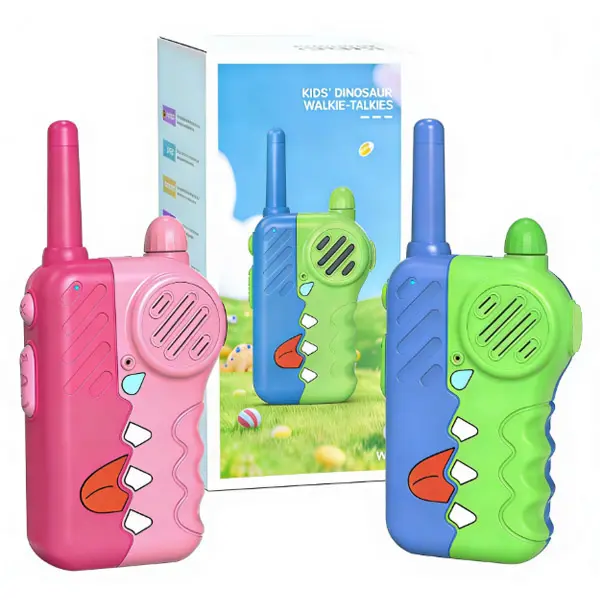 Kids Walkie Talkies 2 Pack, Long Range & Clear Sound, Kids Safe Outdoor Toys with Flashlight & Lanyard, Keep Kids Away from Screens, Perfect for Camping, Hiking, Backyard & Birthday Gifts (Pink & Blue) Audio kidstoys